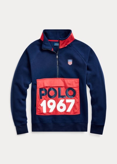 Men's Polo Ralph Lauren Hybrid Half-Zip Jackets | 869450TUD